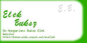 elek buksz business card